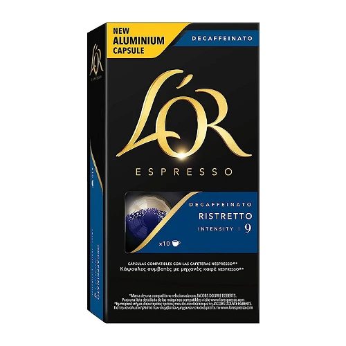 [4028363] Ristretto descafeinado L'OR, 10 compatibles con NESPRESSO