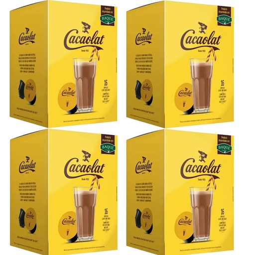 [E1640X4] Cacaolat 4 Cajas de 16 cápsulas Origen Sensations, compatibles con Dolce Gusto. 8435336216405