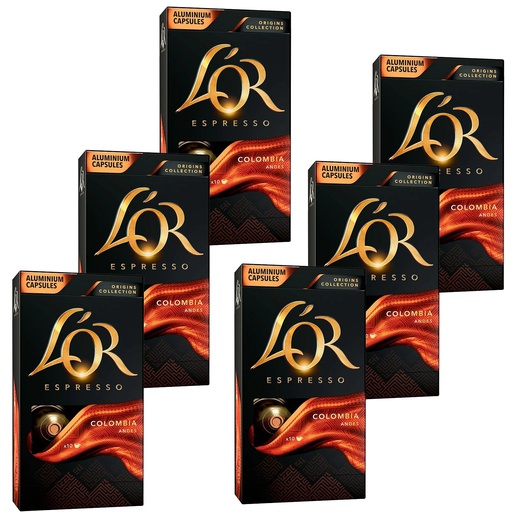 [4028369X6] Colombia L'OR 60 capsulas aluminio compatibles NESPRESSO
