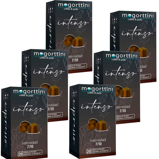[MOG025X6] 120 cápsulas Intenso Mogorttini. Compatibles con Nespresso