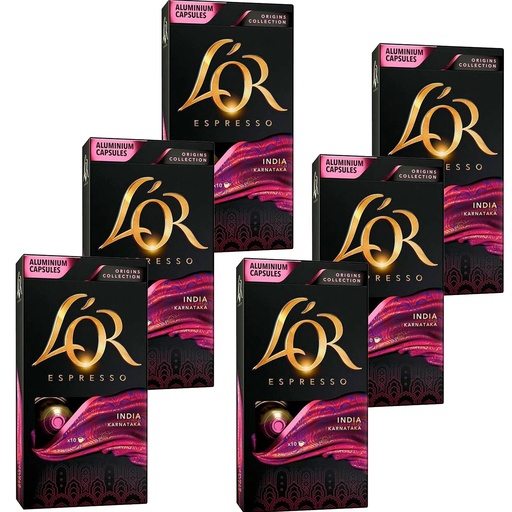 [4029167X6] India Karnataka L'or espresso, 60 cápsulas compatible con Nespresso 8711000431078