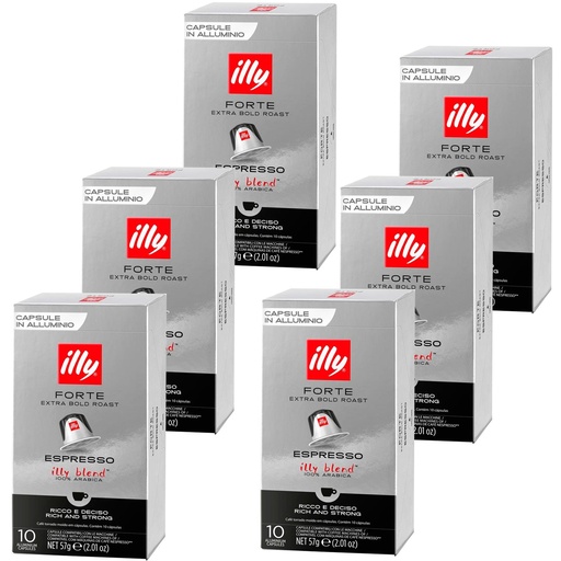 [22696X6] Forte Espresso Illy 60 cápsulas de café compatibles con Nespresso 8003753158709