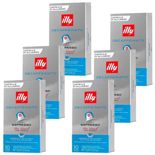[23027X6] Descafeinado  Illy 60 cápsulas de café Nespresso compatibles