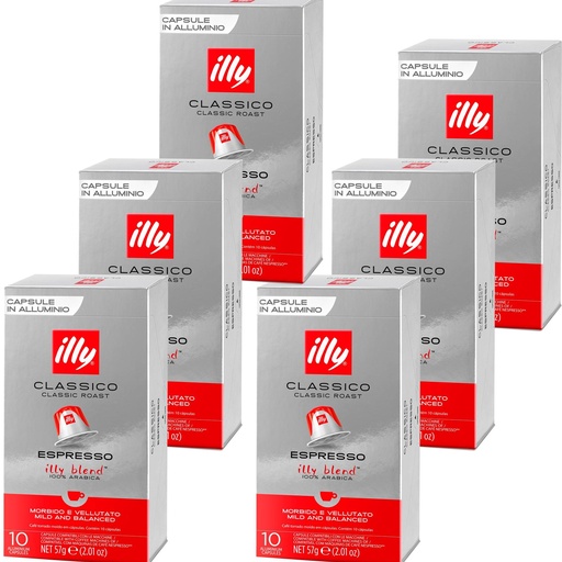 [22698X6] Classico Espresso Illy 60 cápsulas de café compatibles con Nespresso