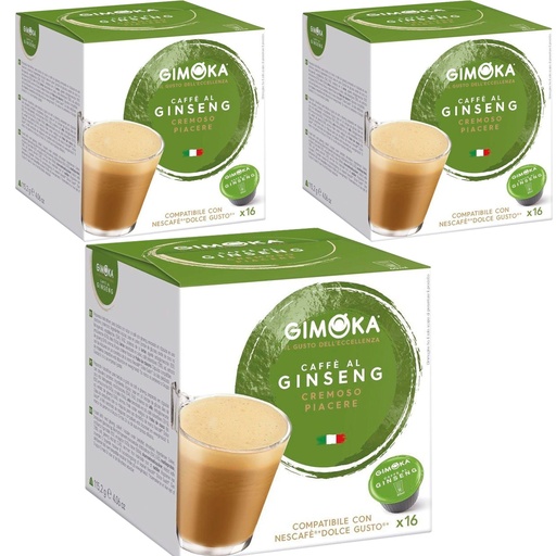 [CUPBCDGGEGIN16X3] 3 cajas de Café al Ginseng Gimoka , Dolce Gusto compatibles 16 cápsulas