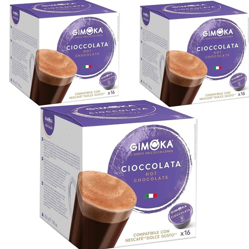 [CUPBCDGGECIO16X3] 3 cajas Chocolate Gimoka Dolce Gusto compatible 16 cápsulas
