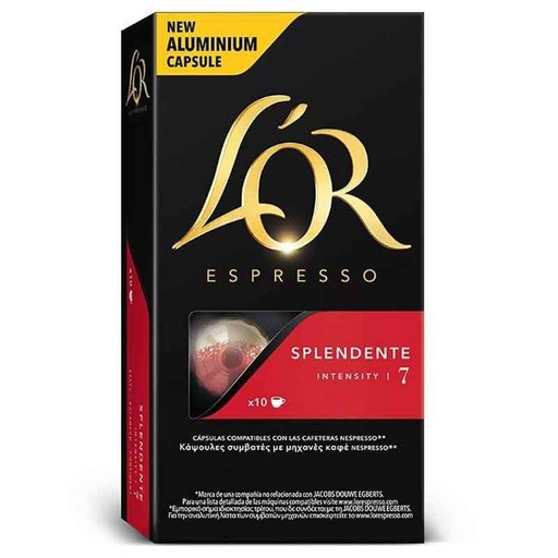 [4028357] SPLENDENTE L'OR, 10 capsulas aluminio compatibles NESPRESSO