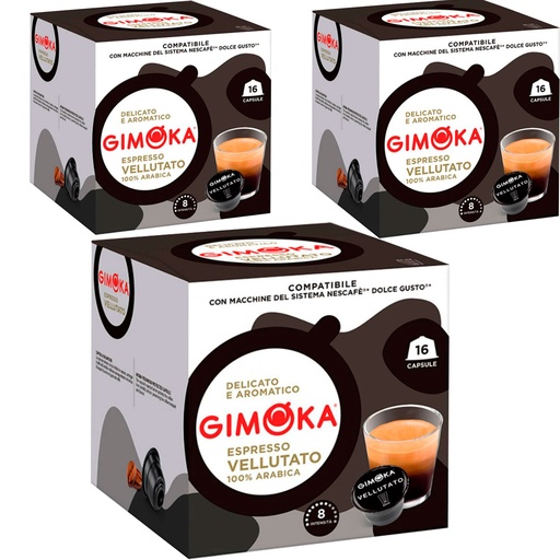 [CUPBCDGGEVEL16X3] 3 cajas Espresso Gimoka , Dolce Gusto compatible 16 cápsulas
