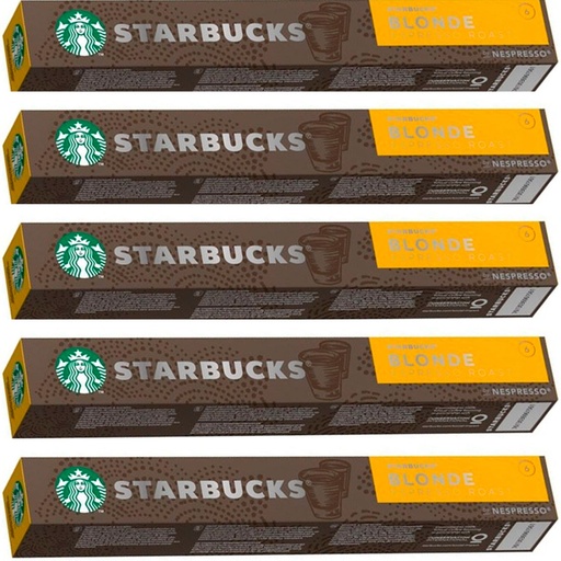 [6200793X5] 5 Tubos Blonde Espresso Roast 10 cápsulas Nespresso Starbucks
