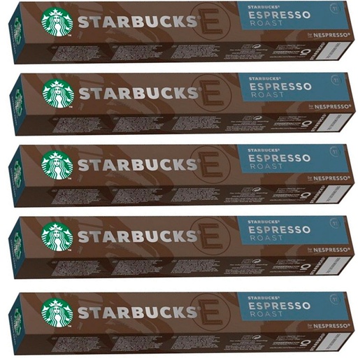 [6220613X5] 5 tubos Dark Espresso Roast 10 cápsulas Nespresso Starbucks
