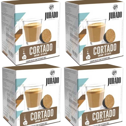 [30015945X4] 4 cajas Cortado Espresso 16 Cápsulas café Jurado Compatibles Dolce Gusto