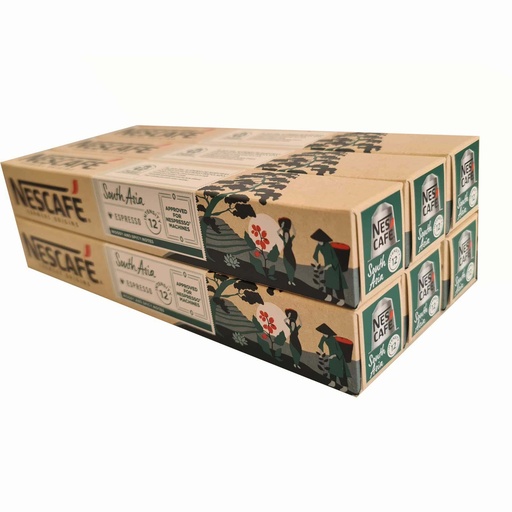 [6621513X6] 6 tubos South Asia Espresso Nescafé 10 cápsulas Nespresso de aluminio
