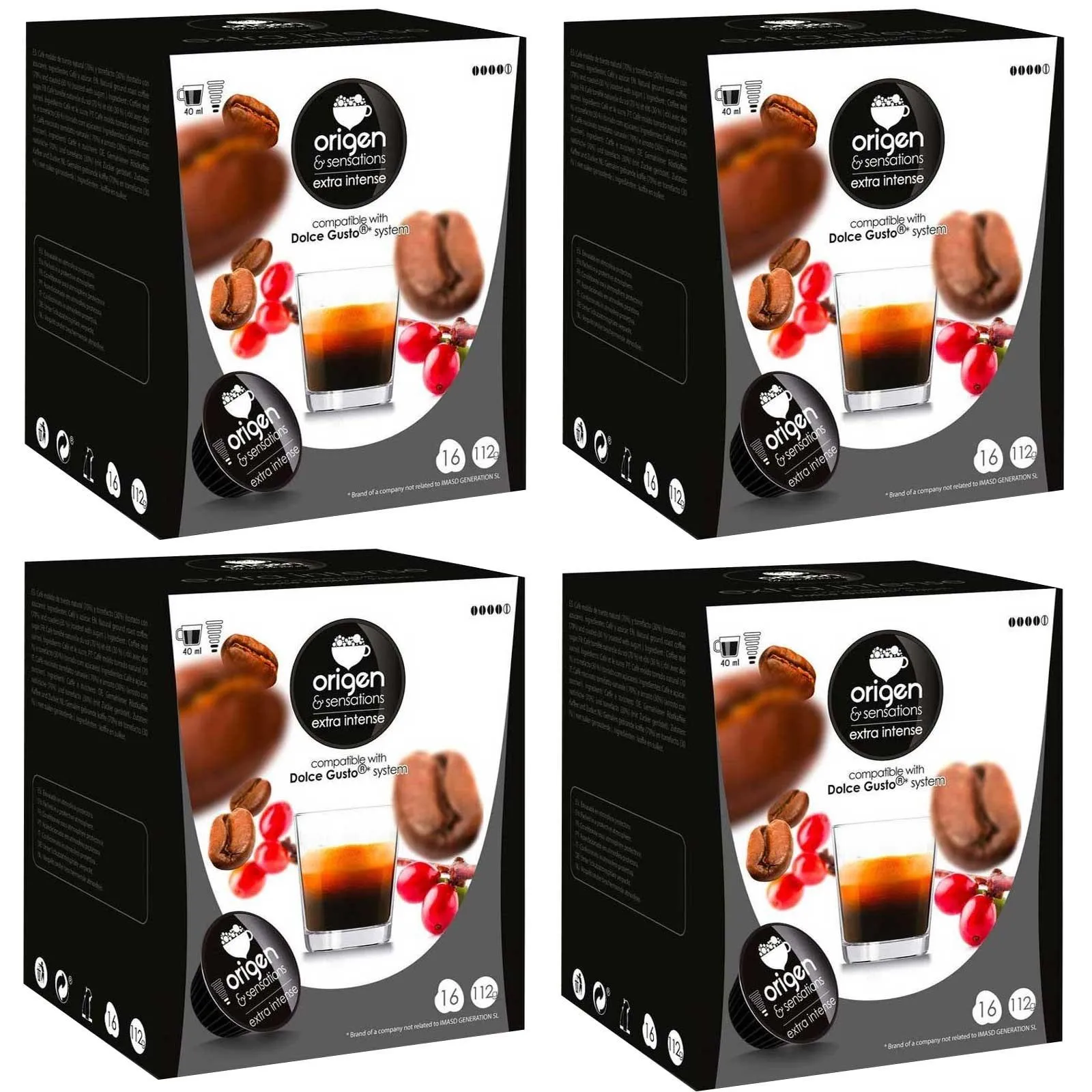 [E1601X4] Café Extra Intenso 4 cajas 64 cápsulas Origen Sensations
