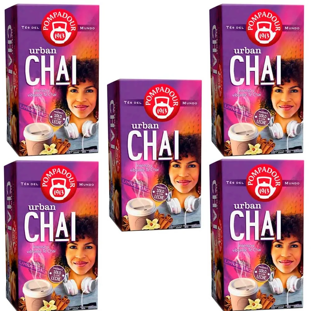 [70140X5] 5 cajas de  Urban Chai Pompadour 20 infusiones