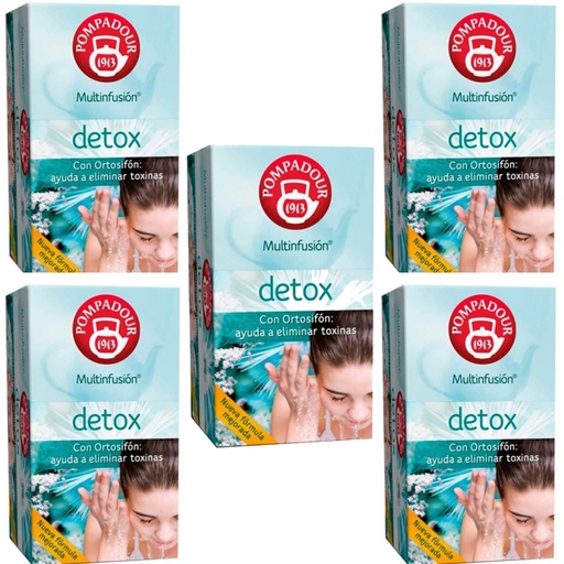 [70150X5] 5 cajas de Detox Multinfusión con Ortosifón, 20 infusiones Pompadour 8412900401177