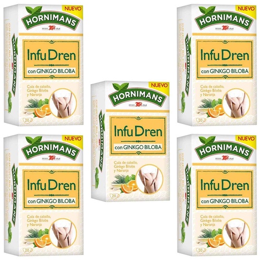 [4061584X5] 5 cajas de  Dren con Ginkgo Biloba Hornimans 20 infusiones 8410091104488