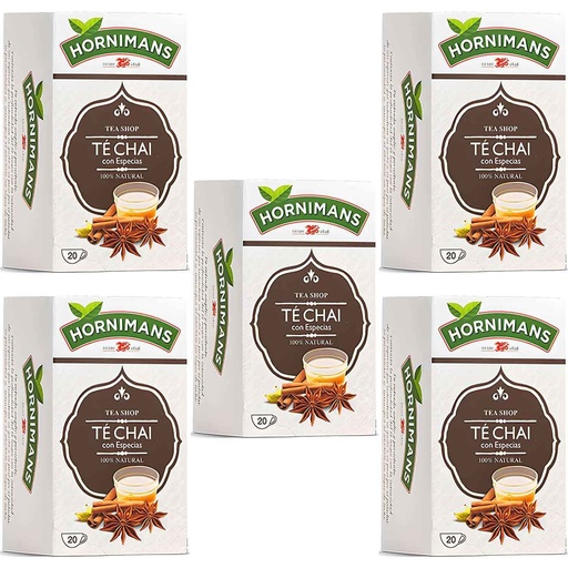 [4061587X5] 5 cajas de  Té Chai con Especias, Hornimans 20 infusiones 8410091108905