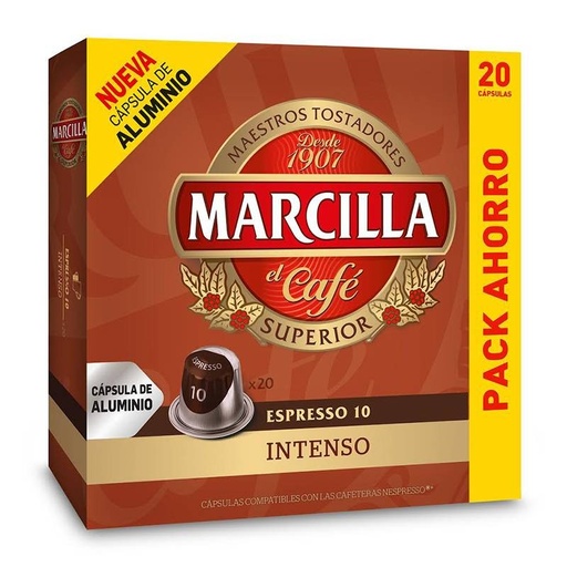 [4057002] Intenso Marcilla, 20 cápsulas de aluminio compatibles con Nespresso