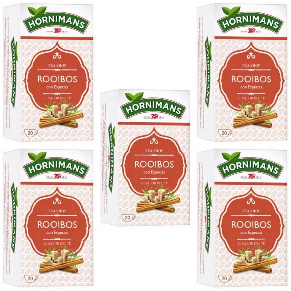 [4061579X5] 5 cajas de Hornimans Té Rooibos con Especias, 20 bolsitas