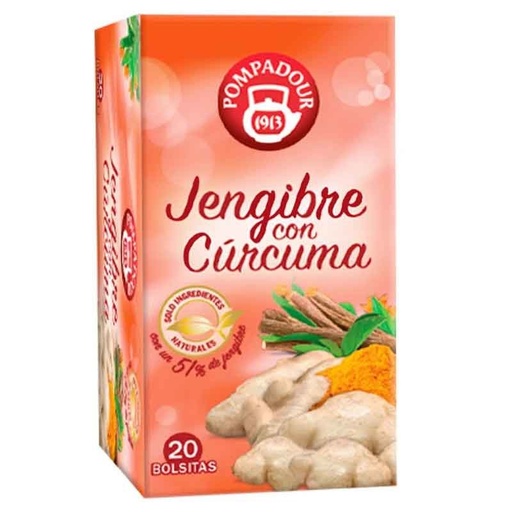 [70653] Jengibre con Cúrcuma 20 infusiones de Pompadour
