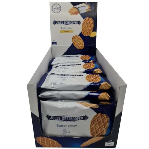 [VGO908477] Galletas crujientes de Mantequilla Jules Destrooper caja de 24 bolsas de 3 galletas