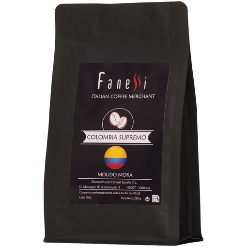 [11275] Colombia Supremo Fanessi 250 gr café en grano arábica 100%