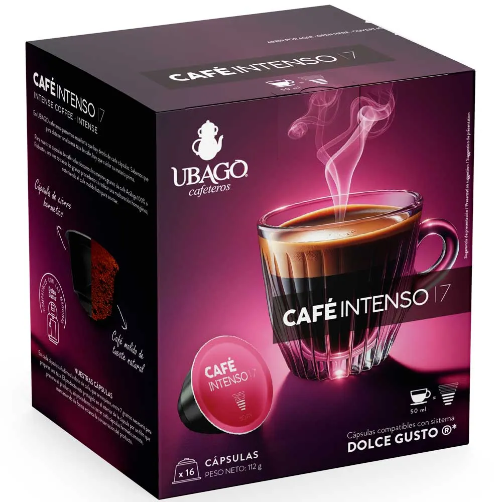 [00000855] Café Intenso Dolce Gusto 16 cápsulas compatibles