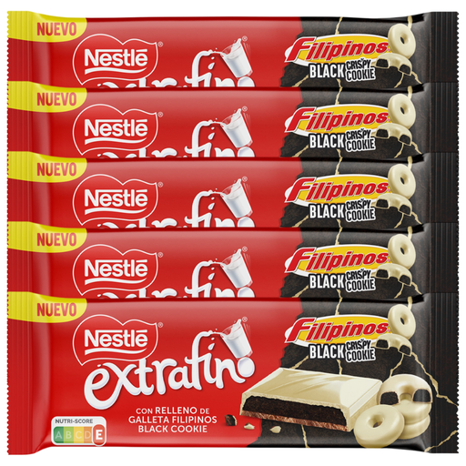 [12627508X5] Nestlé Extrafino Filipino Black Cookie 5 Tabletas de 84g