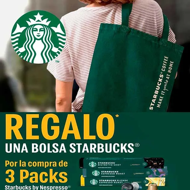 [STAR-BOLSA] Bolsa Starbucks de Regalo comprado 3 unidades de Starbucks para Nespresso