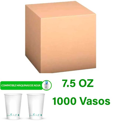 [GVASOPB7.5OZX20] Vasos de carton 7.5 oz  220 Ml Caja 1000 vasos especial fuente Agua 