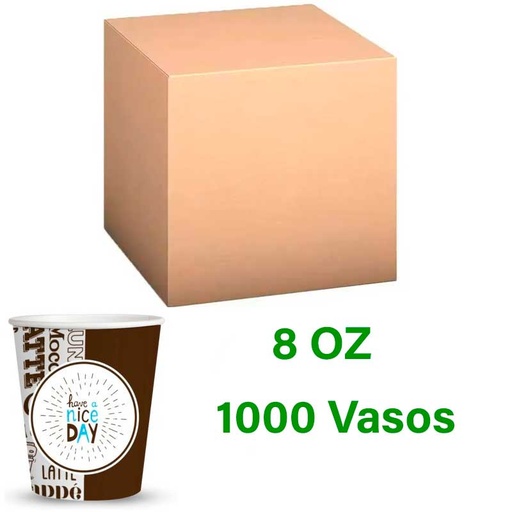 [GVASOP8OZX20] Vasos de carton 8 oz  240 Ml caja 1000 unidades