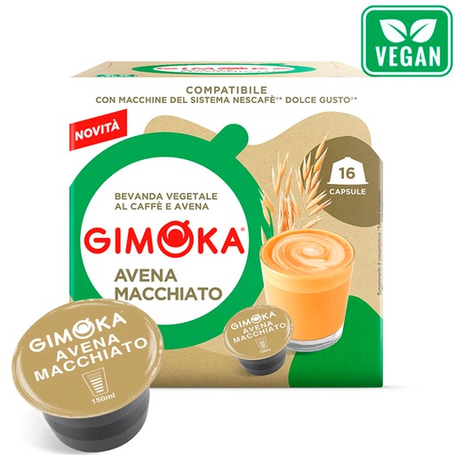 [GIM016412] Café con leche de avena  16 Cápsulas Gimoka compatibles con Dolce Gusto