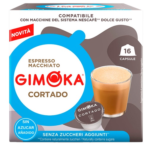 [GIM016795] Cortado sin Azúcar añadido 16 Cápsulas Gimoka compatibles con Dolce Gusto 
