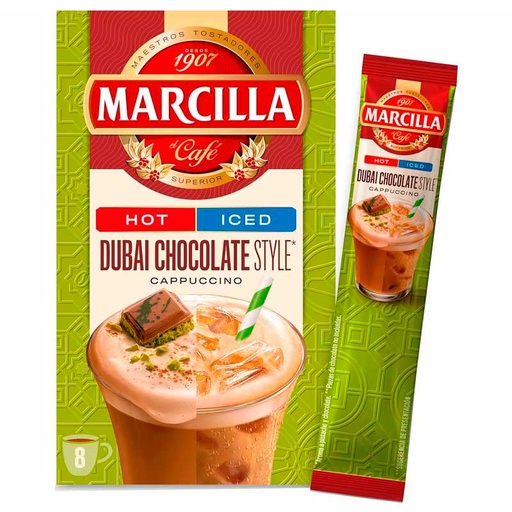 [4009543] Cappuccino Chocolate Dubái - Marcilla instantáneo 8 servicios