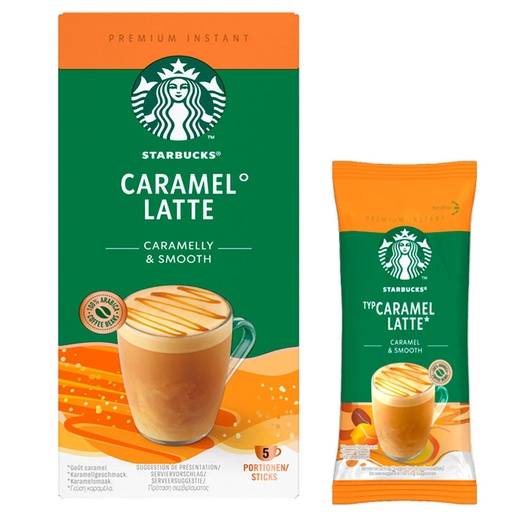 [039695] Starbucks Latte Caramel  caja de 5 sobres de 23 gramos  