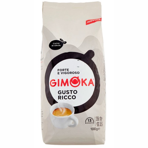 [GIM000060] Café Grano Gusto Rico  Gimoka 1Kg Italia en su mano