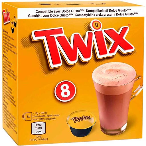 [LUX909614] Twix Chocolate 8 cápsulas compatibles con Dolce Gusto 120 gr