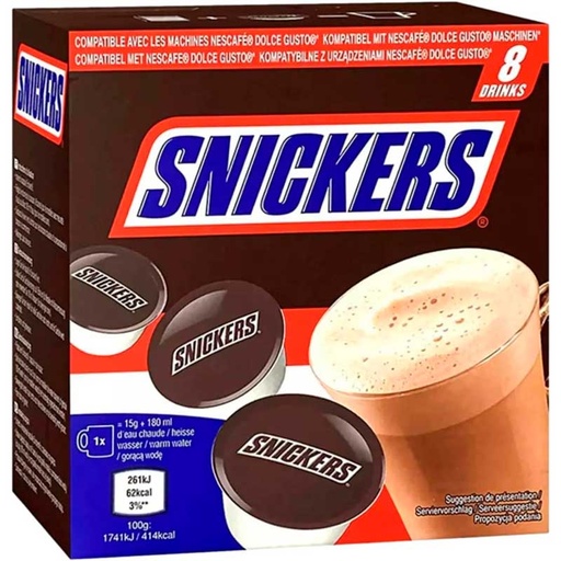 [LUX908846] Snickers Chocolate 8 cápsulas compatibles con Dolce Gusto 120 gr