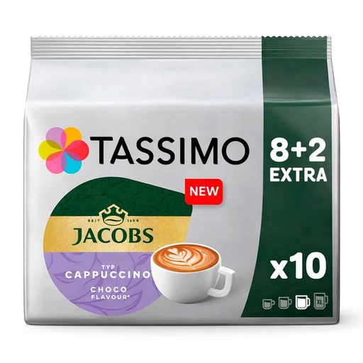 [TAS691786] Cappuccino Chocolate Jacobs 8+2 extra  cápsulas Tassimo