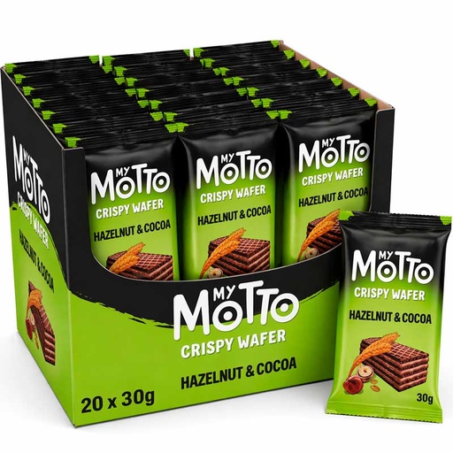 [GO876861] 20 Obleas de cacao con relleno de cacao y avellanas de 30 Gr