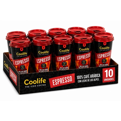 [19378] 10 Café Espresso Coolife 230 ml RTD Listo para beber