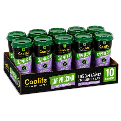 [19123] 10 Cappuccino Sin Lactosa  Coolife 230 ml RTD
