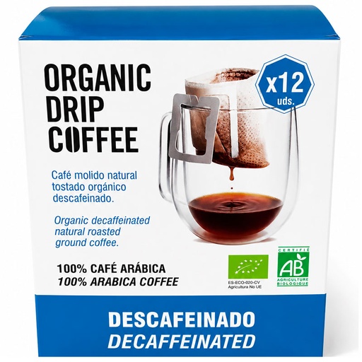 [UBA353017] Organic Drep Coffee descafeinado 12 servicios