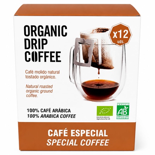 [UBA353000] Organic Drep Coffee 12 servicios 100% Arabica