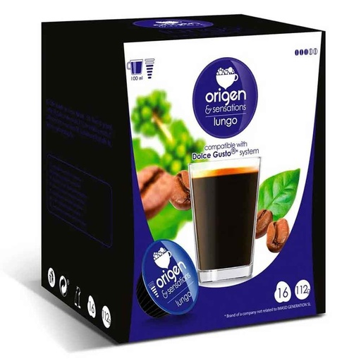 [E1611] Lungo 16 cápsulas Origen & Sensations compatibles Dolce Gusto