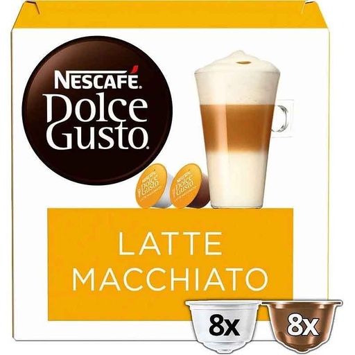 [12416058] Latte Macchiato Dolce Gusto 16 Cápsulas de leche con toque a café