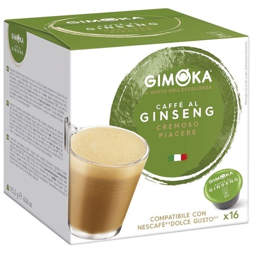 [CUPBCDGGEGIN16] Café al Ginseng Gimoka , Dolce Gusto compatibles 16 cápsulas