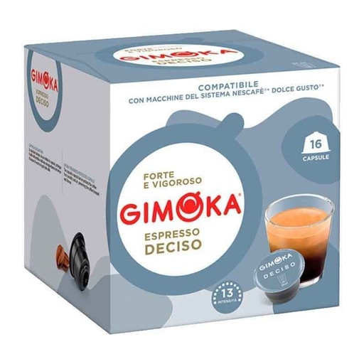 [CUPBCDGGEDEC16] Espresso Deciso Gimoka, Dolce Gusto® 16 cápsulas compatíveis