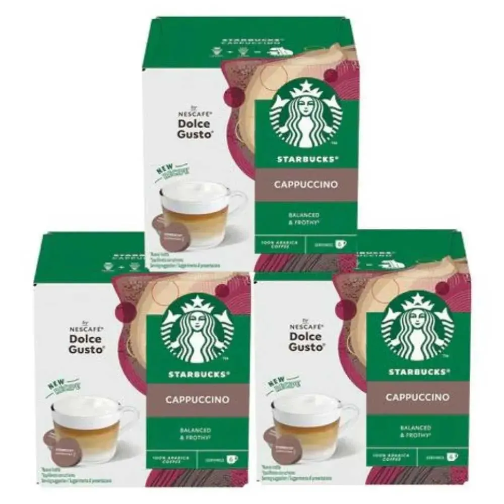 [12538750X3] Café Cappuccino con 36 cápsulas Starbucks Dolce Gusto NESCAFÉ