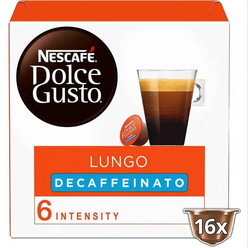 [12380832] Descafeinado Café Lungo de Dolce Gusto, 16 cápsulas